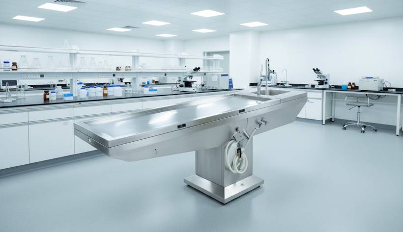 Produsen-Custom-Meja-Autopsi-Stainless-Steel-Berstandar-Teknostainless