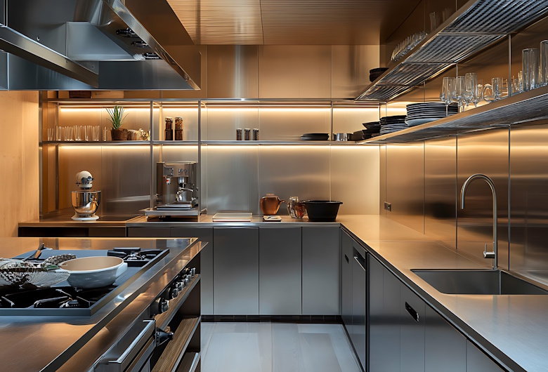 Jasa Custom Kitchen Cafe Stainless Bisa Desain Sesuai Konsep (Industrial, Minimalis, atau Scandinavian)

