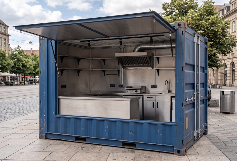 Vendor Booth Container yang Juga Menyediakan Peralatan Dapur & Aksesoris Booth Lengkap

