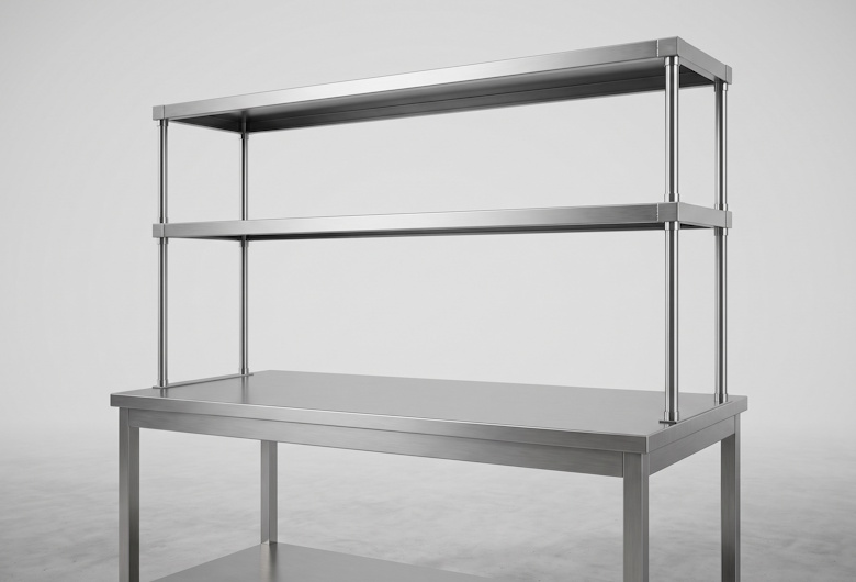 Rak-Overshelves-MBG-Stainless-Tambah-Ruang-Penyimpanan-di-Atas-Meja-Kerja-Dapur-Teknostainless